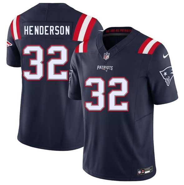 Men & Women & Youth New England Patriots #32 TreVeyon Henderson Navy 2025 F.U.S.E. Vapor Limited Stitched Jersey